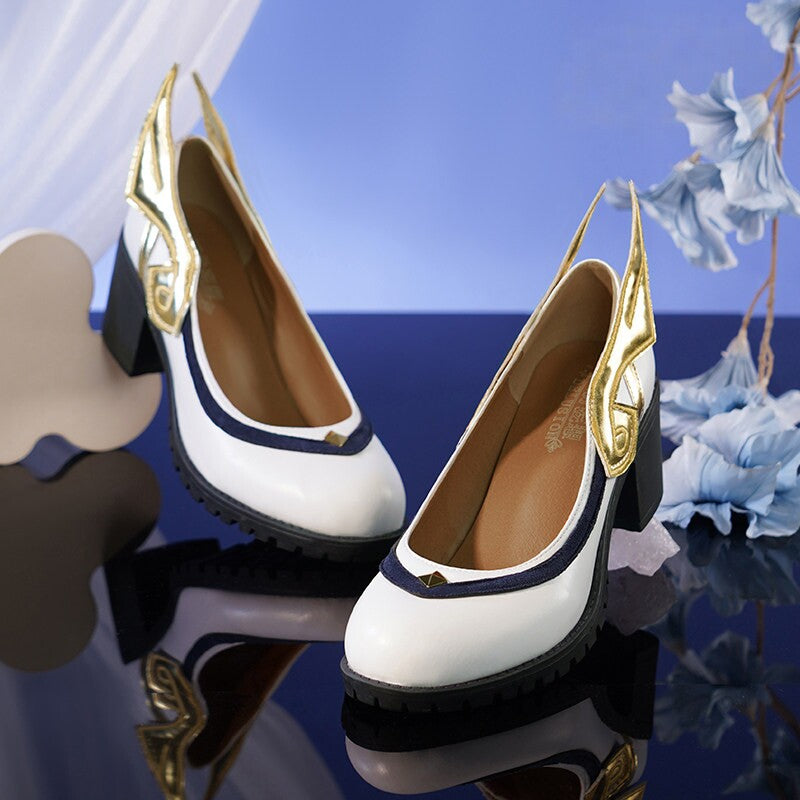 Genshin Impact Ganyu Cosplay High Heel Shoes