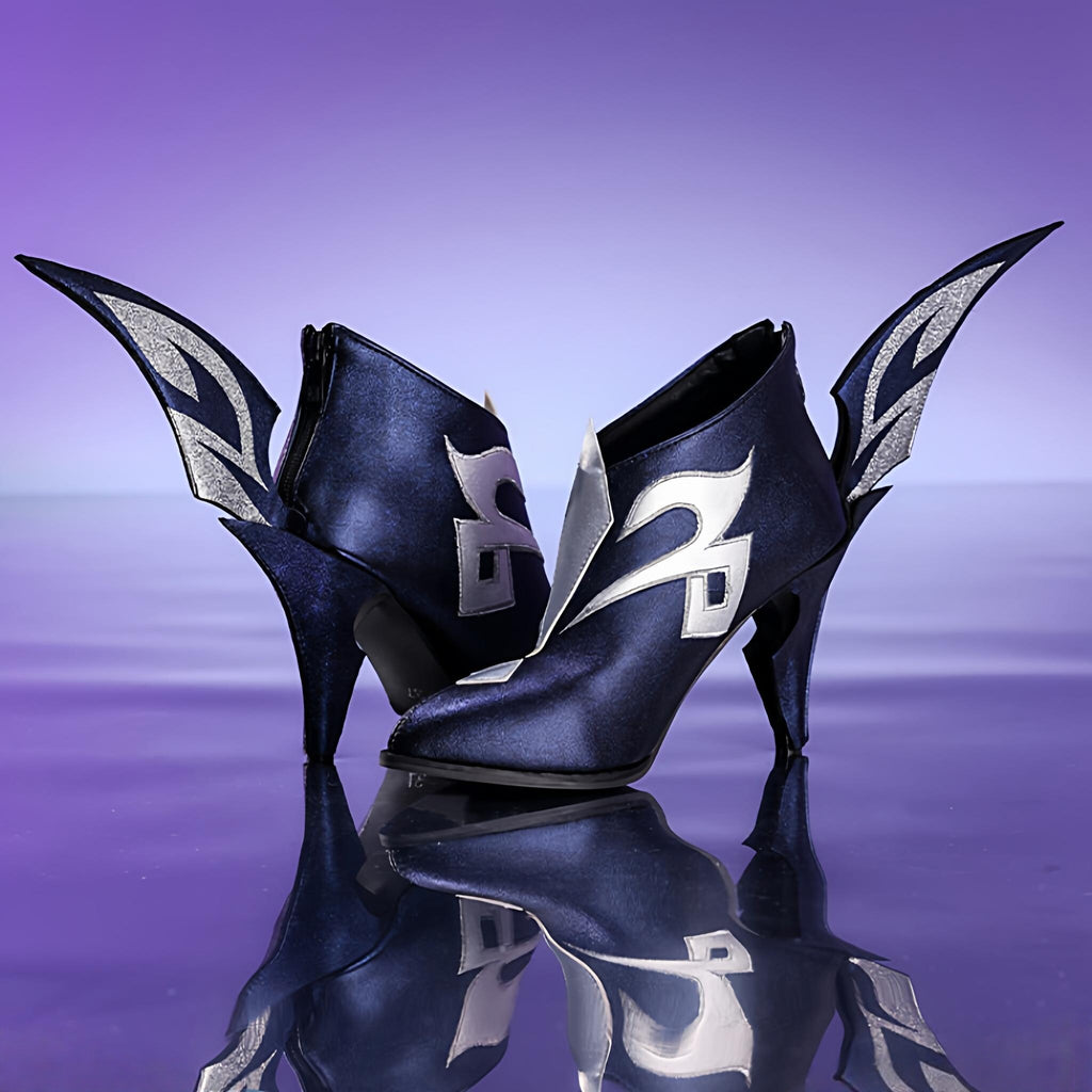 Genshin Impact Skirk Cosplay Short Heeled Boots