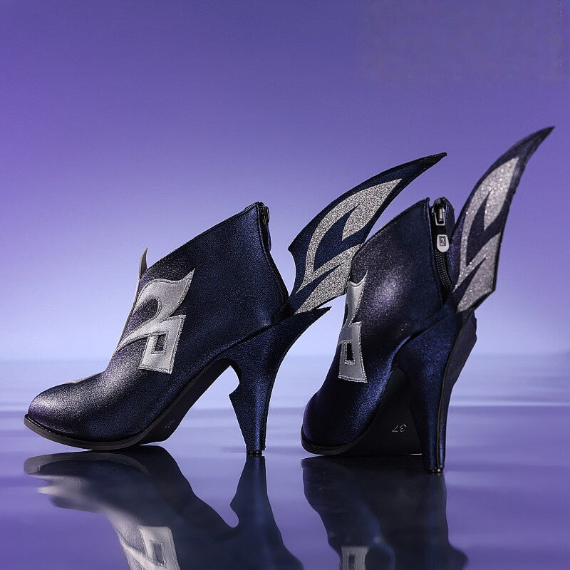 Genshin Impact Skirk Cosplay Short Heeled Boots