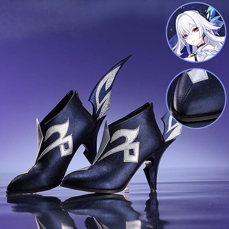 Genshin Impact Skirk Cosplay Short Heeled Boots