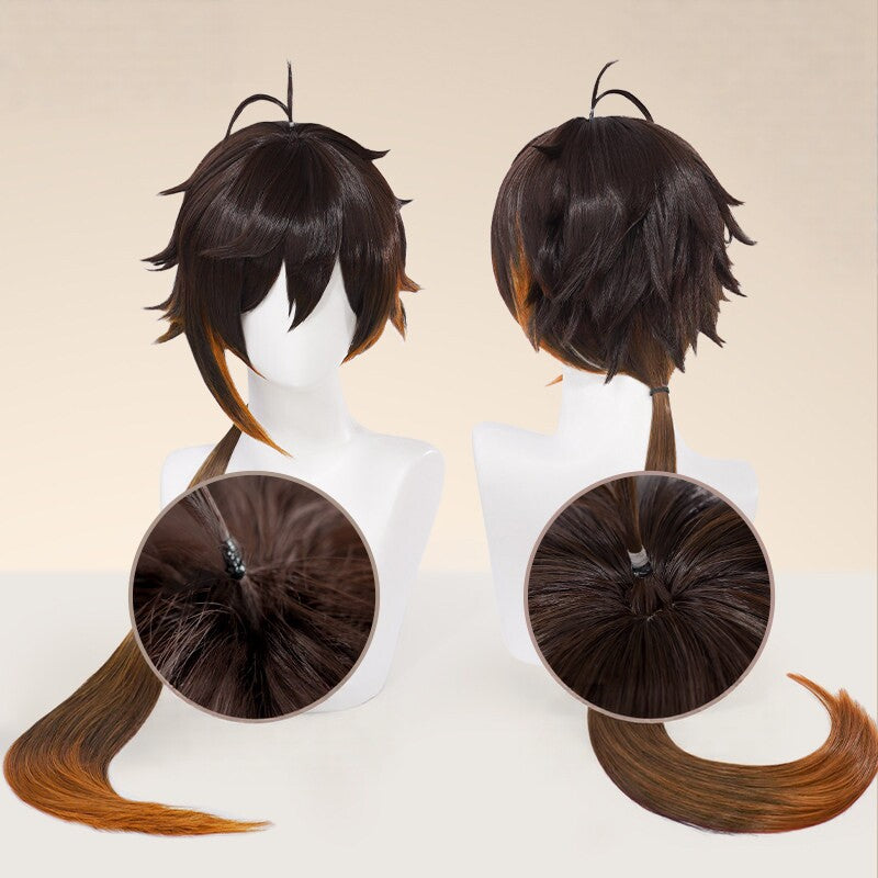 Genshin Impact Zhongli Rex Lapis Cosplay Wig