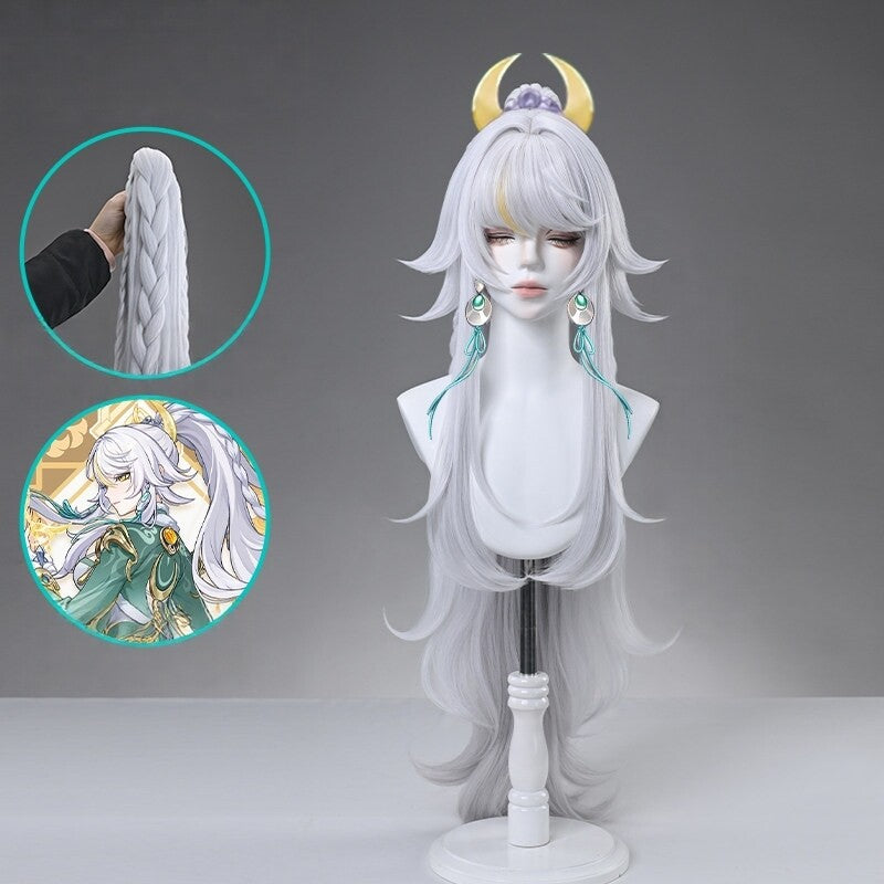 Genshin Impact Zibai White Horse Adeptus Cosplay Wig