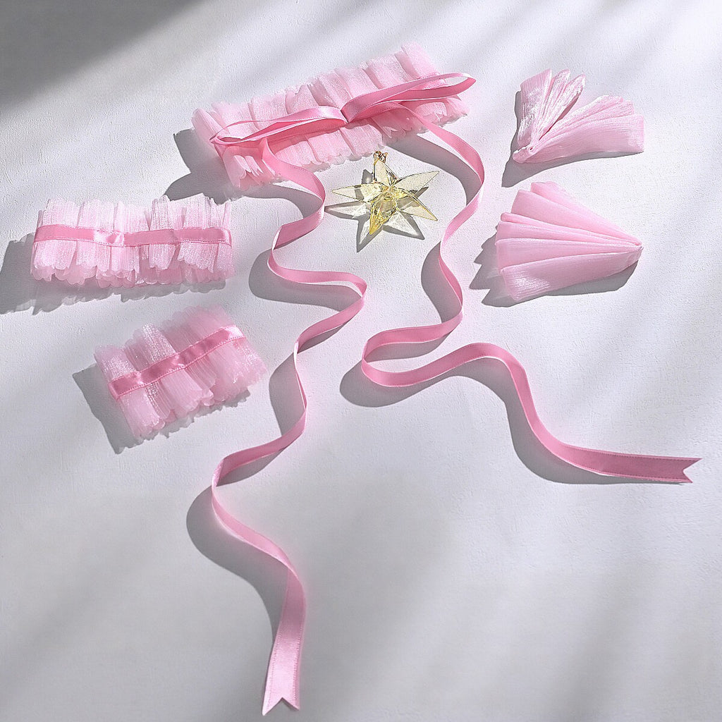 Cardcaptor Sakura Pink & White Battle Dress Cosplay Full Set