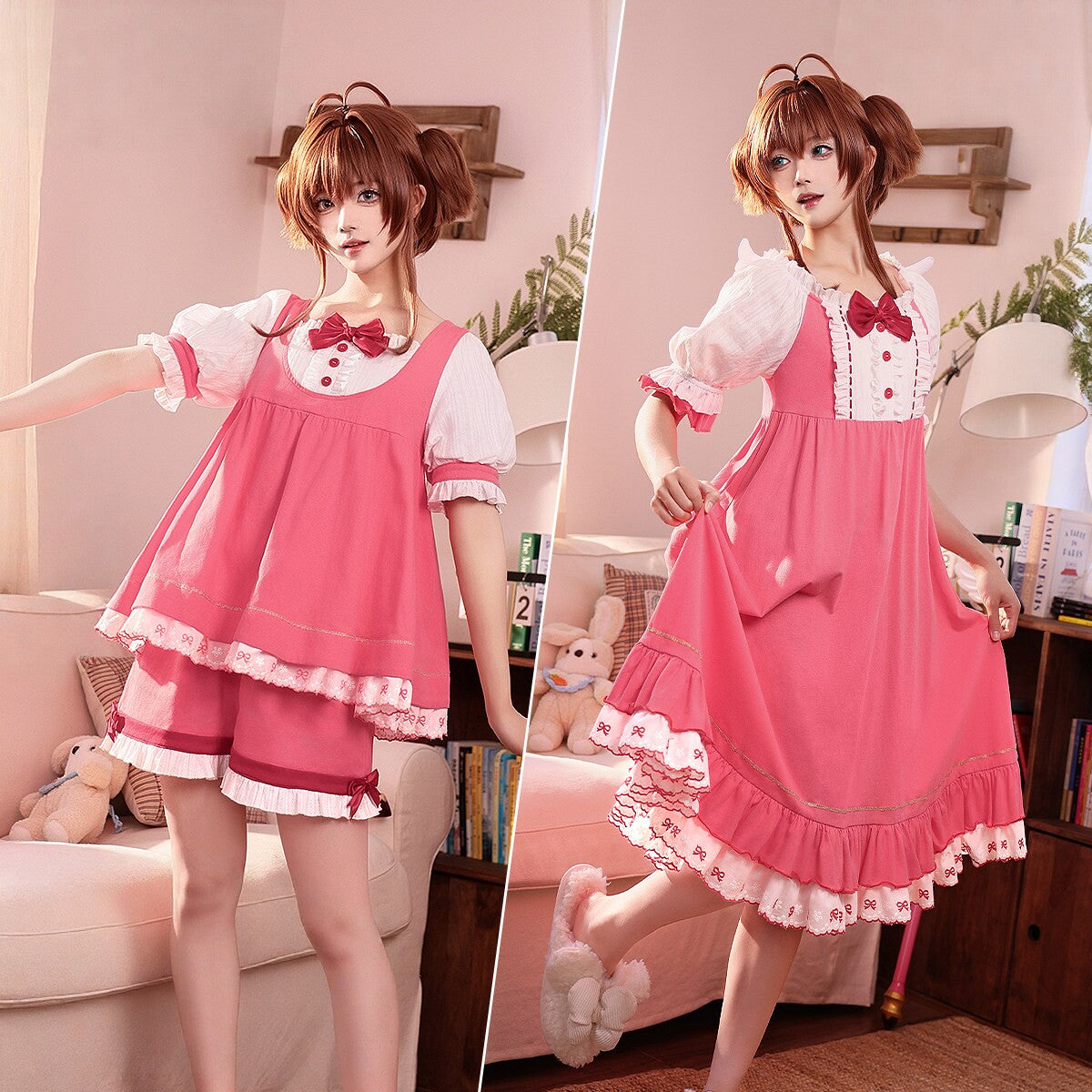 Cardcaptor Sakura Sakura Pajamas Cosplay Full Set