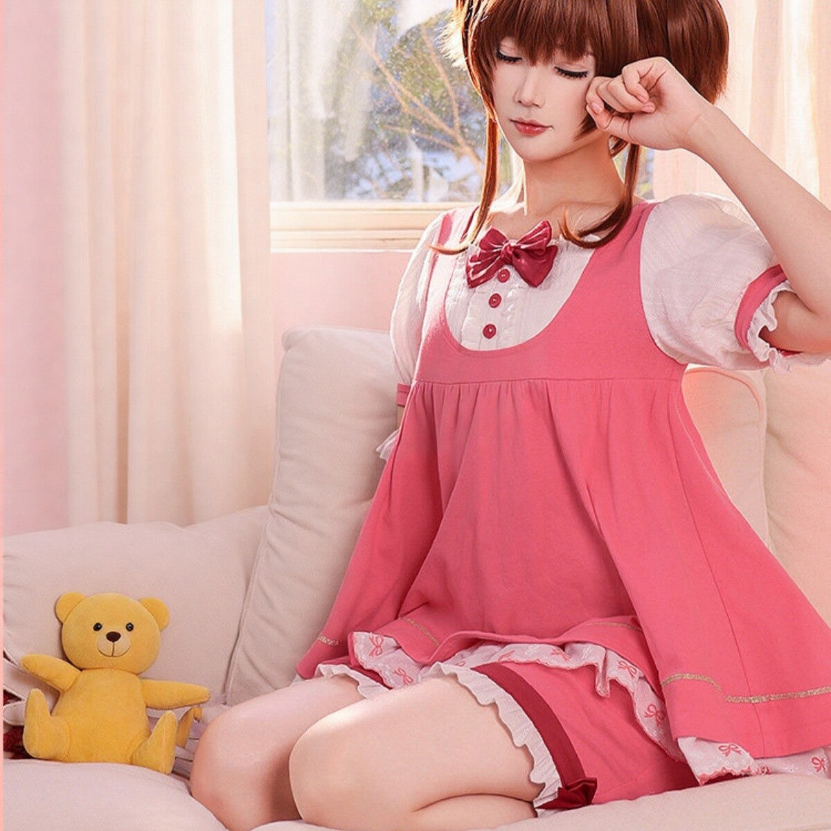 Cardcaptor Sakura Sakura Pajamas Cosplay Full Set