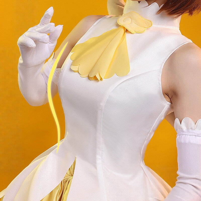 Cardcaptor Sakura Yellow & White Battle Outfit Cosplay Full Set