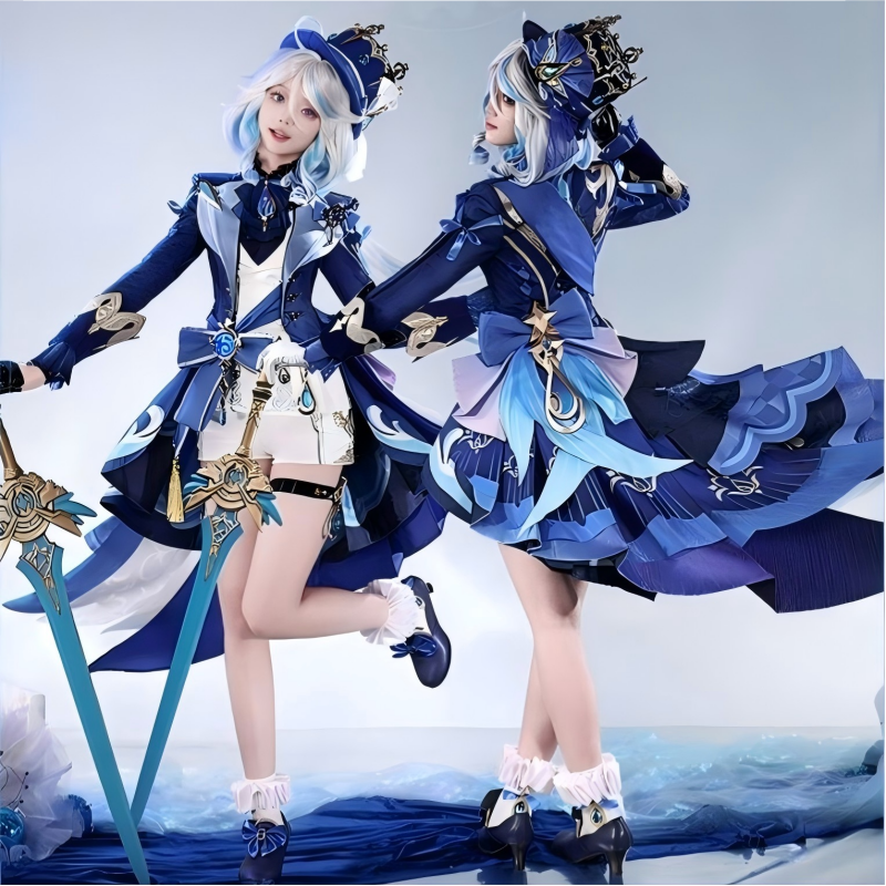 Genshin Impact Furina Cosplay (Black/White) Full Set
